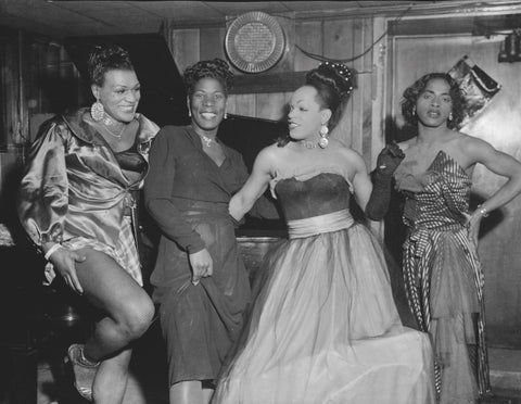 Charles ‘ Teenie’ Harris, Group portrait of four cross-dressers posing in a club or a bar in front of a piano, including Michael ‘Bronze Adonis’ Fields, on left, and possibly ‘Beulah’ on right, 1955, black and white photograph, Collection, Carnegie Museum of Art, Pittsburgh. (page 115)
