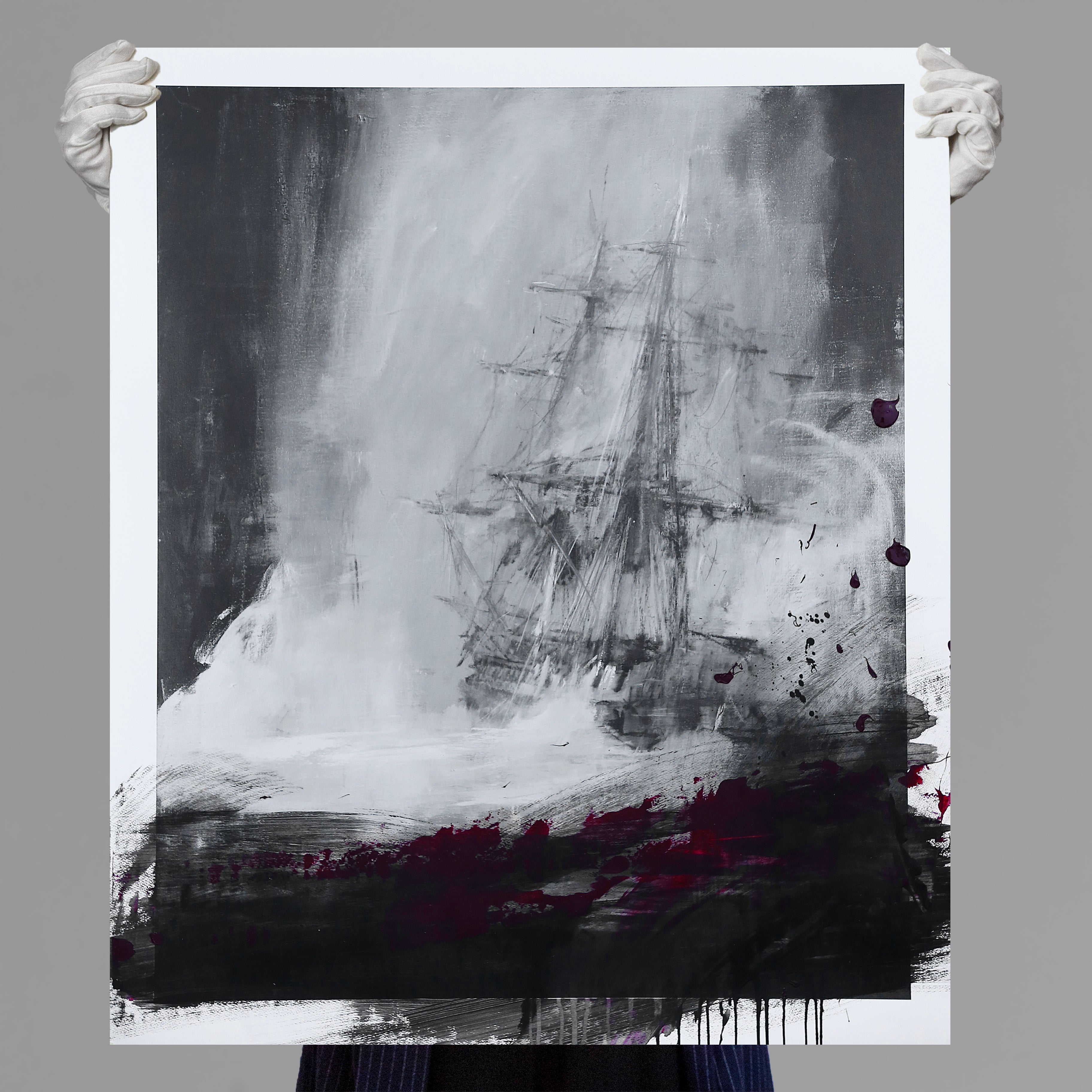 Jake Wood-Evans - Seascape with Charcoal (Crimson)