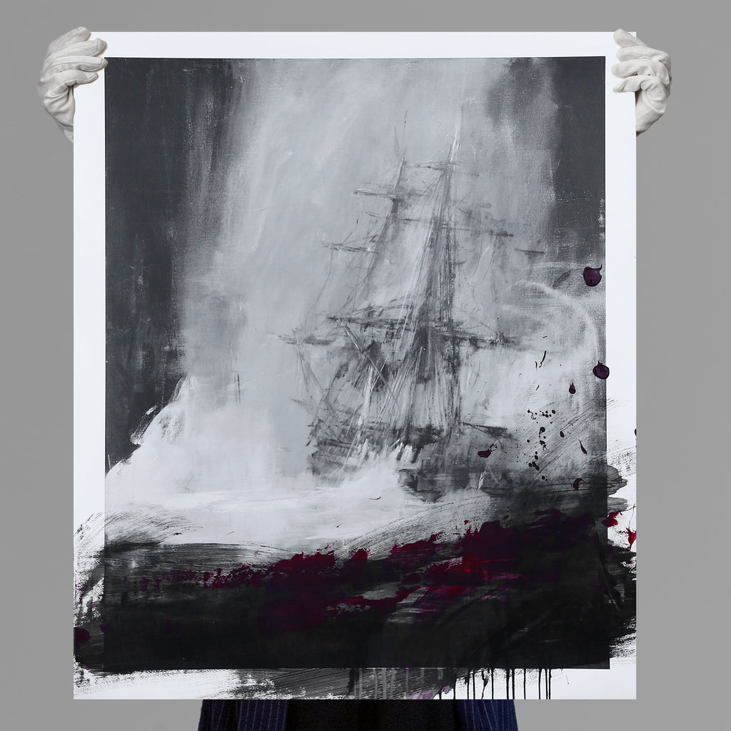 Jake Wood-Evans - Seascape with Charcoal (Crimson)